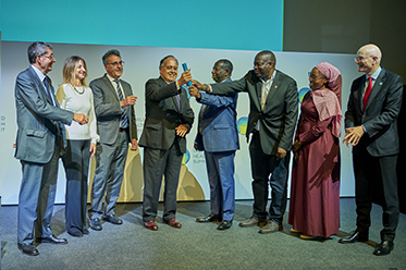 Berlin, 24 October 2021 - The baton of the World Health Summit International Presidency is passed to Sapienza University of Rome from  Makerere University College of Health Sciences, Uganda